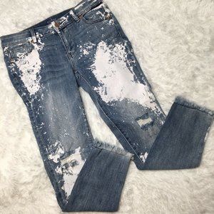 Distressed Blue Jeans